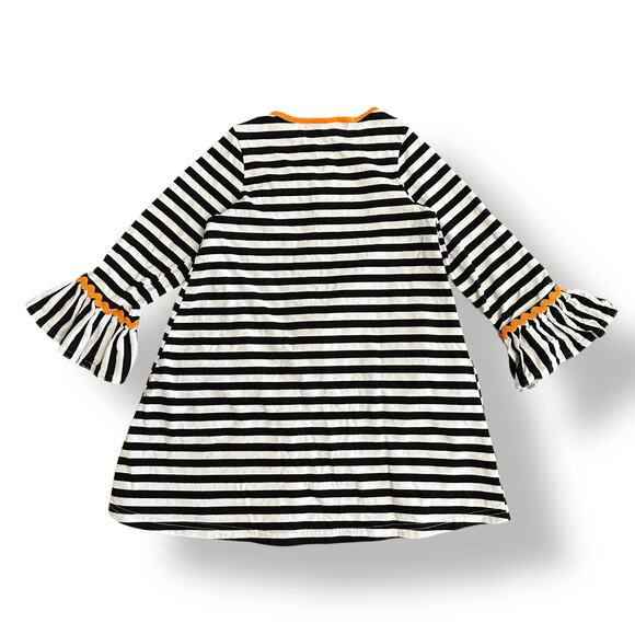 Goodlad Girls 4T Halloween Dress Pumpkin Pockets Black White Bell Sleeve Cotton‎ - Picture 5 of 9